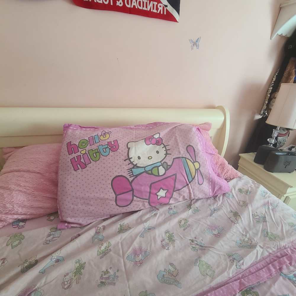 Pink Cartoon Character Pillow Bedding Set